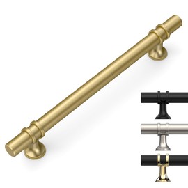 9BUILD 10 Pack 160mm Brushed Gold Kitchen Cupboard Handles Kitchen Door Handles Drawer Handles Zinc Alloy Gold Kitchen Handles Wardrobe Handles Cabinet Handles Cupboard Door Handles