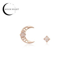 [Custom Made] Pisces Dear Moon Aquamarine Unbalanced Constellation Earrings OTE120612B Stone Color / [주문제작] 물고기자리 디어문 아쿠아마린 언발란스 별자리 귀걸이 OTE120612B 스톤컬러