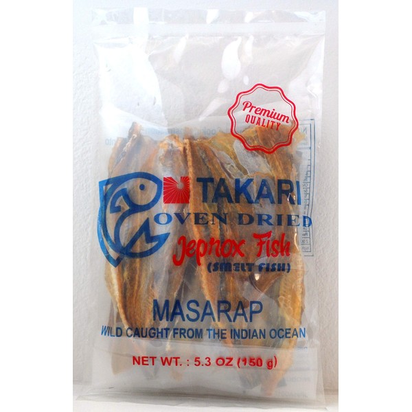 Takari Oven Dried Jeprox Fish (Smelt Fish) 5.3 oz (150 g) Premium Quality (Pack of 1)