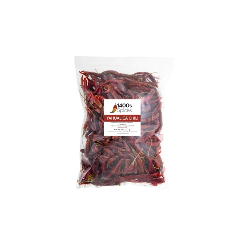 8oz Chile Yahualica Seco Mexicano, Whole Dried Arbol Yahualica Chiles