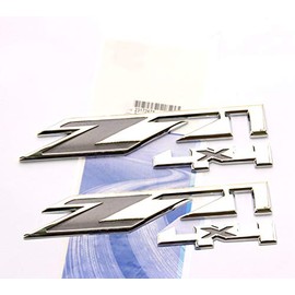Yoaoo 2Pack Compatible with Silverado Sierra Tahoe Suburban Z71 4x4 Emblems OEM New 1500 2500 3500 Chrome Gray