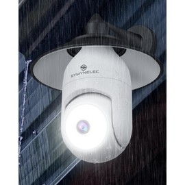 SYMYNELEC Foco con Cámara de Seguridad Exterior, 2.4GHz WiFi Inalámbrica Cámara de Vigilancia Bombilla Impermeable 360 2K 4MP Visión Nocturna Audio...