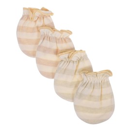 ORFOFE 2 Pairs Newborn Cotton Mittens No Scratch Mitts for Boys Breathable Keeps Hands Cool Easy for Preventing Scratches S