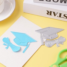 Silver Graduation Hat Cutting Dies Bachelor Cap Metal Die Cuts Graduation Theme Background Embossing Mold for DIY Scrapbooking Photo Album Decorative Embossing Paper Dies for Card Making Templated