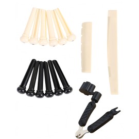 Luvilly 15Pack Acoustic Guitar String Winder Bridge Pins Kit with String Pegs Guitar Saddle Nut,With 3-In-1 Pin Puller Remove, String Winder and Cutter,Accessories Cutter Tools Kits