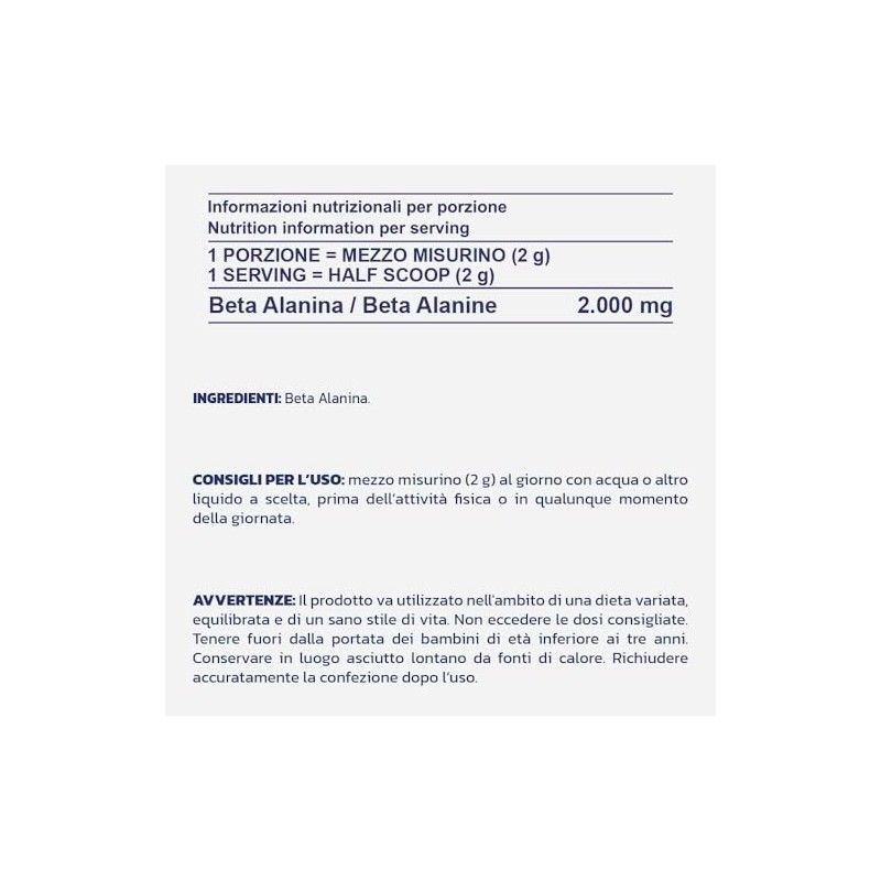 PROLABS BETA-ALANINA POLVERE – Beta Alanina Pura 100% | Resistenza