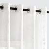 Woaboy Curtains, White Leaves Pattern, Voile Curtains with Eyelets, Living