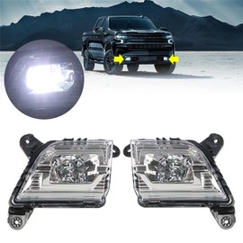 WFLNHB Fog Lights Assembly Replacement for Silverado 1500 2019-2021 / 2500HD 3500HD 2020-2021 with Bulbs & Harness Switch Kit Driving Lamps Fog Lights Driver and Passenger Side