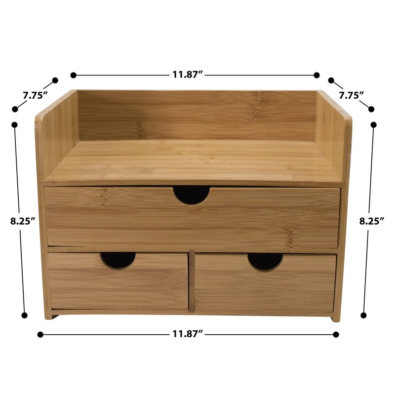 Sorbus Bamboo Desk Organizer - 3-Tier 100% Bamboo Desktop Organizers