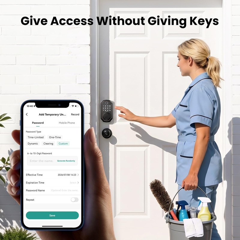GHome Smart Fingerprint Door Lock for Front Door, Keyless Entry