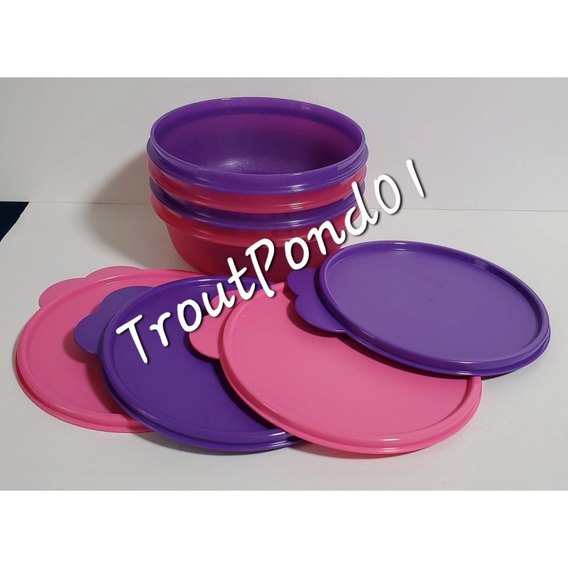 Tupperware Cereal Bowls Modular Nesting Bowl Purple and Pink 2.5
