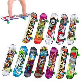 GGUFAY Fingerskateboards, 12 Stück Mini Fingerskateboards Set, Professionelles Finger Spielzeug,Kindergeburtstag Geschenke,Schlüsselbund Dekoration,für Kinder Partytütenfüller(Zufällige Muster)