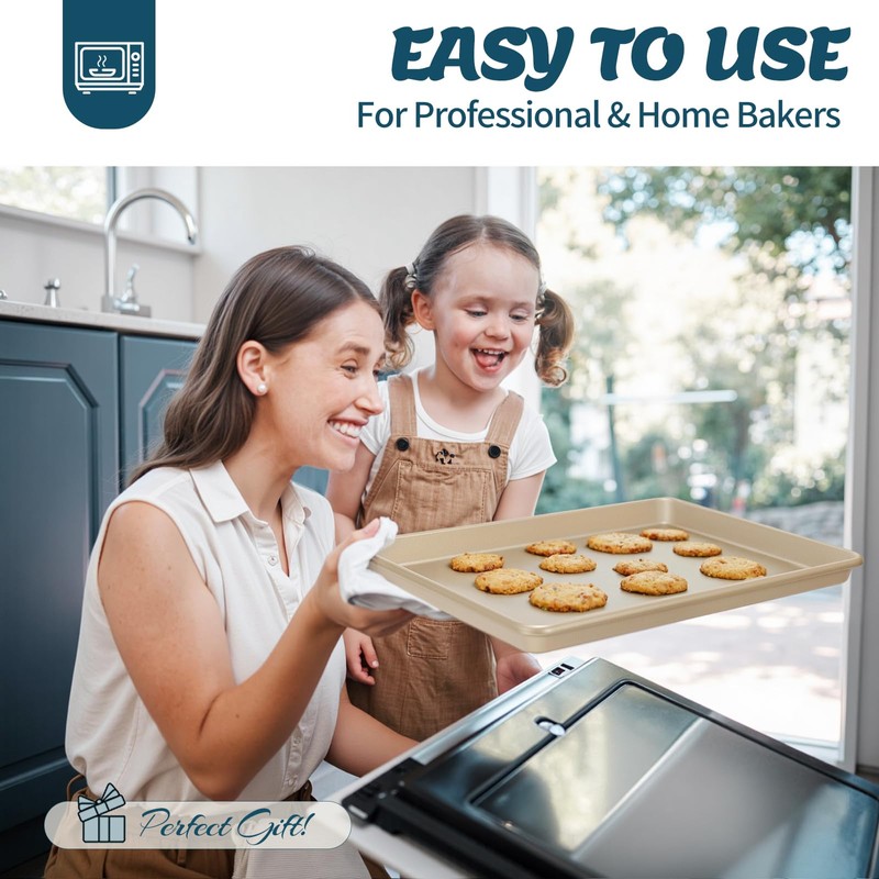 Baking Pans Set, Nonstick Stackable Bakeware Sets, Oven Pans for