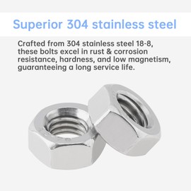 Smgda Hex Nuts M6 Nuts 304 Stainless Steel 100pcs Heavy Duty Bolt Hex Drive Nuts