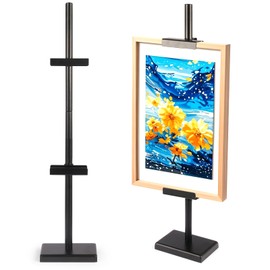 dakewang Adjustable Tabletop Easel Stand for Picture Frames, Picture Easels for Display, Gold Easel, Picture Frame Stand, Adjustable Art Easel.(18inch,Black)