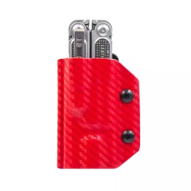 Clip & Carry Kydex Sheath Holder Cover for LEATHERMAN FREE P4 Multi-Tool Tool - Carbon Fiber Red