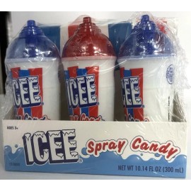 Koko's Confectionery ICEE Spray Candy Koko's 12 Count Box Cherry Blue Raspberry Bulk Novelty