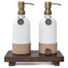 Finisterra White Hand and Dish Soap Dispenser Set With Tray