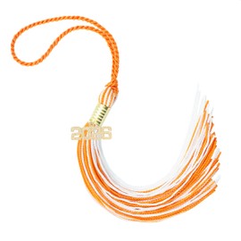 2026 Orange/White Graduation Tassel - Every School Color Available -Made in USA