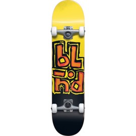 Blind Skateboards OG Stacked Black/Yellow Mid Complete Skateboards First Push w/Soft Wheels - 7.5" x 31.1"