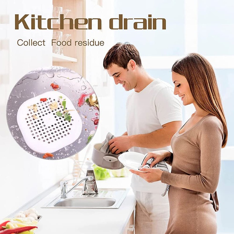 3 Pack Drain Cover Hair Catcher Pad, Silicone Tube Trap