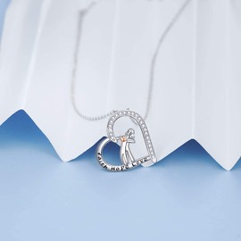 Dreamboat Faith Necklace for Women 925 Sterling Silver Faith Hope Love Heart Pendant Necklaces Inspirational Jewelry Gifts