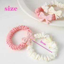 RTRTGS Pack of 8 Hair Bobbles Silk Scrunchies Satin for Women Hair Scrunchies Soft Elastic Silk Large for Women Girls
