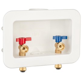 [1 Piece] Lingmfg Washing Machine Outlet Box 1/2 inch Push- to-Connect with 2 inch Central Drain, Connect 3/4 inch Washing Machine Hoses LING -WMOB-WO-WHA-5