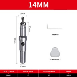 Carbide Hole Cutter Drill Bits,LAIWEI Heavy Duty Hole Saw for Stainless Steel,Metal,Cast Iron, Copper 9/16"(14mm)
