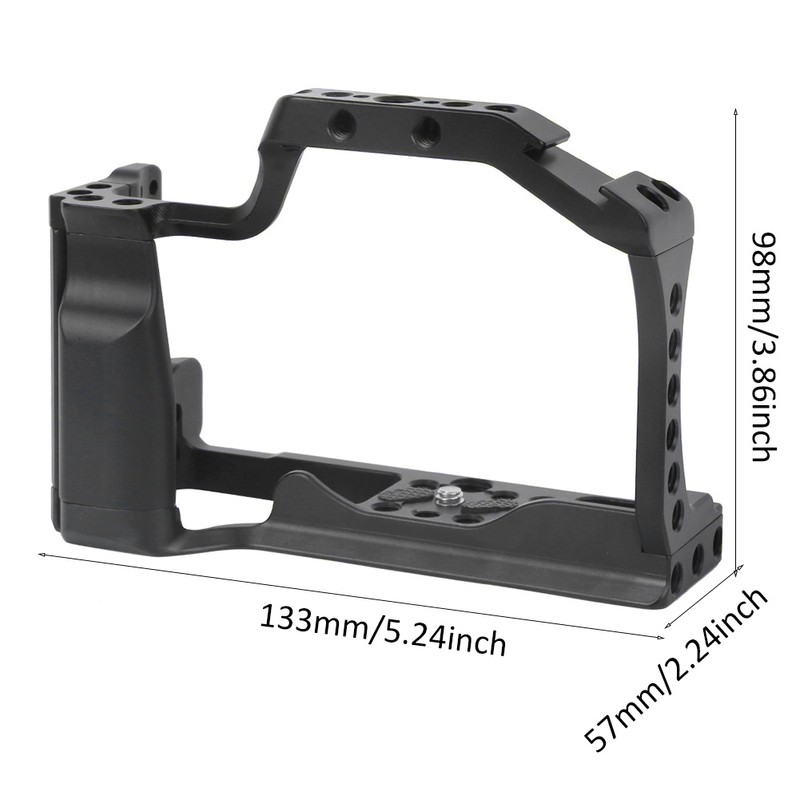 Black Aluminium Alloy Photography Shooting Vlog Camera Cage with Cold