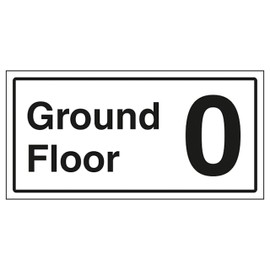 V Safety Ground Floor 0 300 x 150 mm - 2mm Rigid Plastic Safety Sign