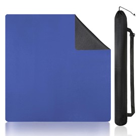 Mahjong Mat, Mahjong Table Mat with Black Carrying Bag, Rubber Anti Slip Mahjong Mat for Table and Noise Reducing Table Cover for Mahjong,Dominoes,Poker,Card,Board Games Table Mat (Blue, 31.5 Inches)