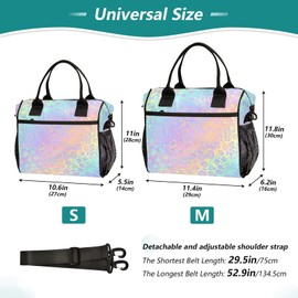 Lunch Tote Bags for Men lunch Box Lunch Cooler Bag Large Work Rainbow Leopard Rose Gold Cheetah Leakproof Office Picnic Travel Lunch Bag M
