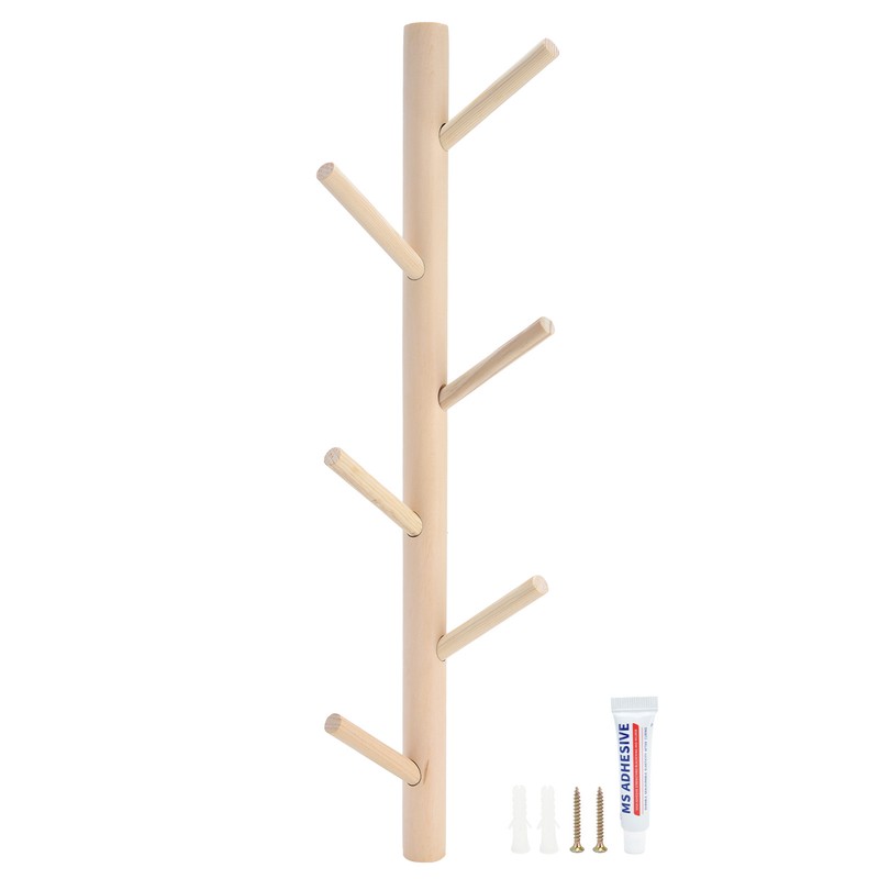 Punch Free Wall Mounted Coat Rack Towel Hanger Tree Branch