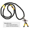 Nupuyai Black Agate 108 Prayer Beads Energy Crystals Stone Bracelet