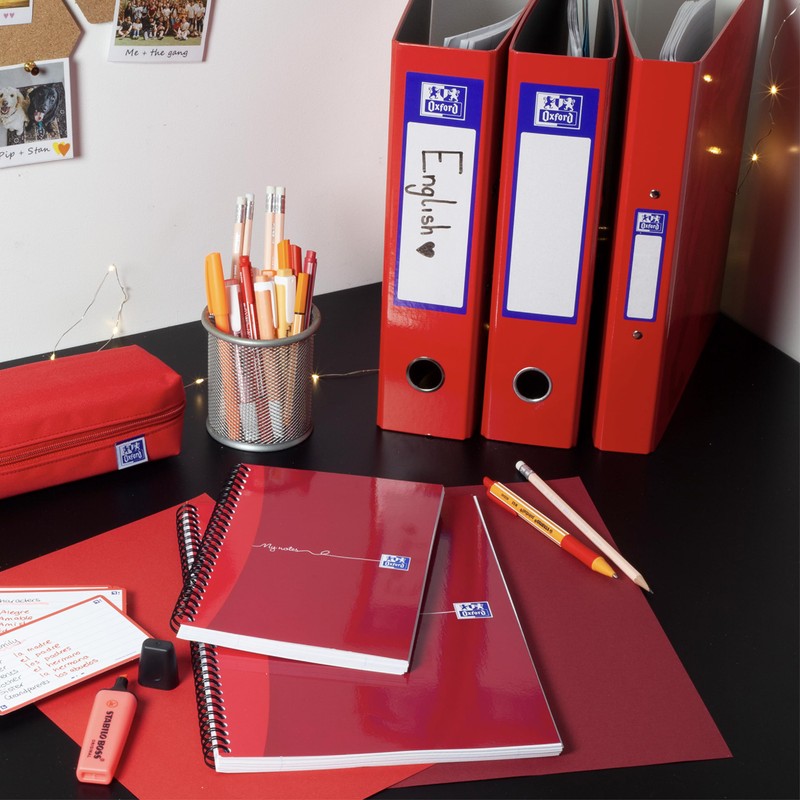 Oxford Premium A4 Ring Binder, Red Single Folder, 25mm Capacity