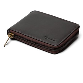 Mens Zip Around Genuine Leather Wallet RFID Blocking Black Brown Tan, BROWN, RFID Safe Zip Around Genuine Leather Wallet