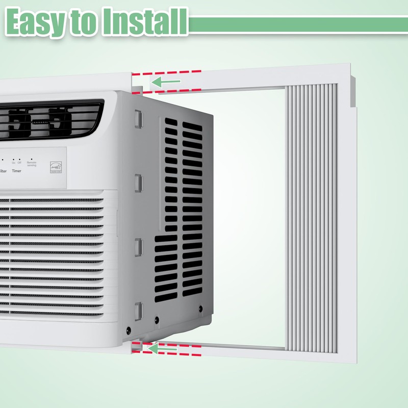 Memrita Window AC Side Panels with Frame Set,Air Conditioner Accordion