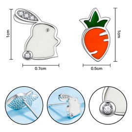 UNVOJL Easter Earrings Rabbit and Carrot Earrings Cute Easter Bunny Earrings Easter Holiday Jewelry Accessories for Women