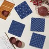 FREEBLOSS 4 Set Sashiko Coasters DIY Kit with Instructions Pre-
