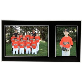 TAP TeamPlayer 7x5/3.50x5 Memory Mates Black cardstock Double Frame w/White Border (Sold in 25's) - 5x7