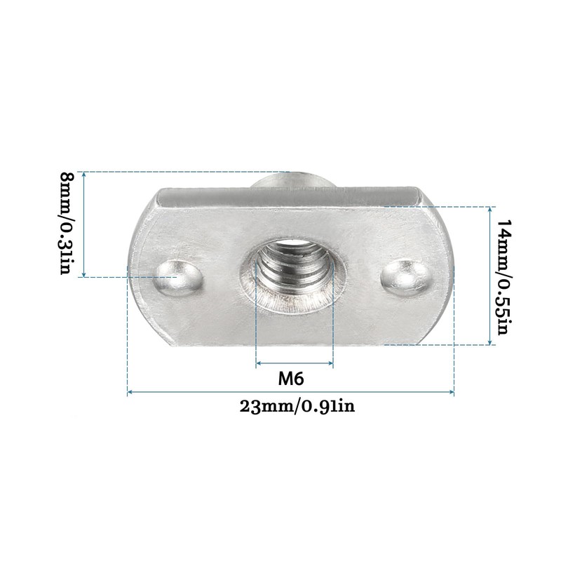 QUARKZMAN M6 Welding Nuts x 25PC Carbon Steel Weld Middle