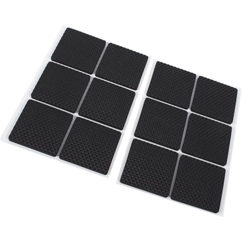 Tefola 12 Fundas Protectoras Negras Antideslizantes y Autoadhesivas para Muebles,