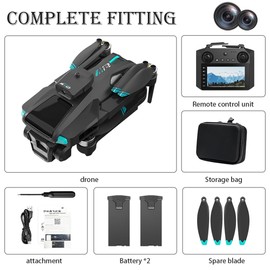 Drone For Adult,4.5" Screen,5G Remote Controller With Camera,6K HD Camera FPV Live Video,Altitude Hold Gesture Selfie One Key Take Off Landing 3D Flips Waypoint Fly Drone (2 Batteries)