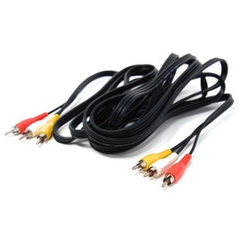 DRUT 5m Triple 3 x RCA to RCA Phono Plugs to Plugs Composite, Audio Video Male to Male Cable Lead Nickel Contacts (16.5ft.)