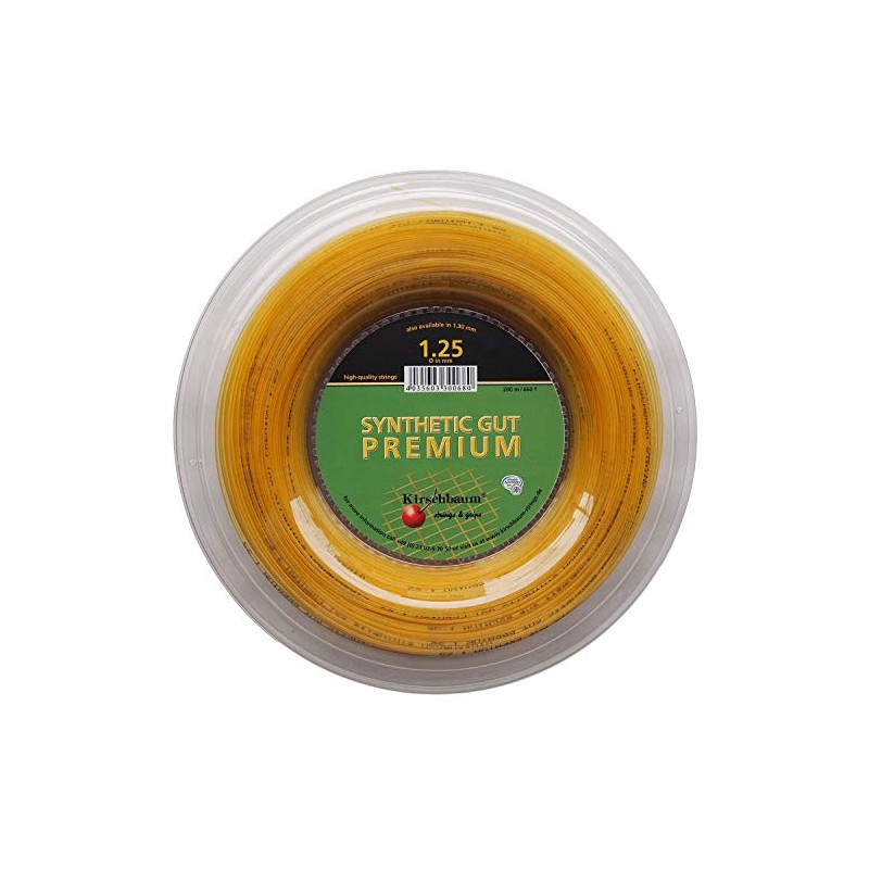 Kirschbaum Spule Synthetik gut Premium Tennissaiten, SGP125-200, Natur, 1.25mm/17-Gauge