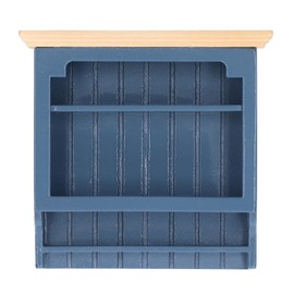 Dollhouse Cabinet Miniature Model Fine Workmanship Composite Wood Miniature Display CaseBlue