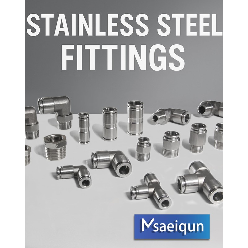 MSAEIQUN 1/4 Inch 304 Stainless Steel Quick Connect Fitting, Push