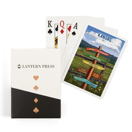 Lantern Press Kansas, Signpost, Meadow (52 Playing Cards, Poker Size Card Deck with Jokers)