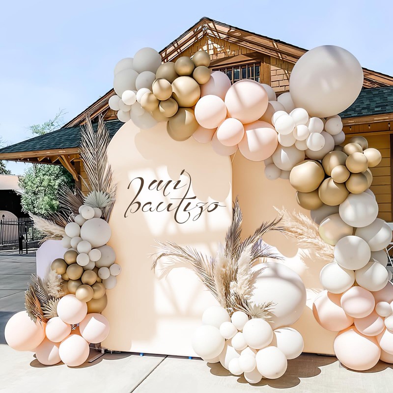 AIBIIN Round Bow Backdrop 2 Sided Backdrop for Wedding Ceremony